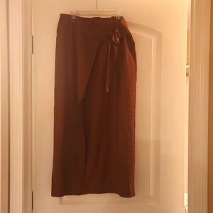 MANGO brown wrap skirt